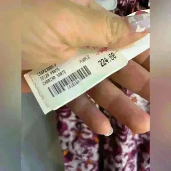 NWT Charina Sarte Ibiza Paperbag Waist Printed Pants Size Large $224 MSRP - Picture 8 of 11